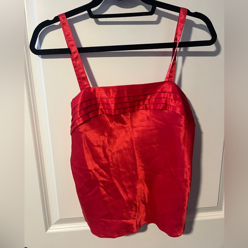 Vintage silky red tank